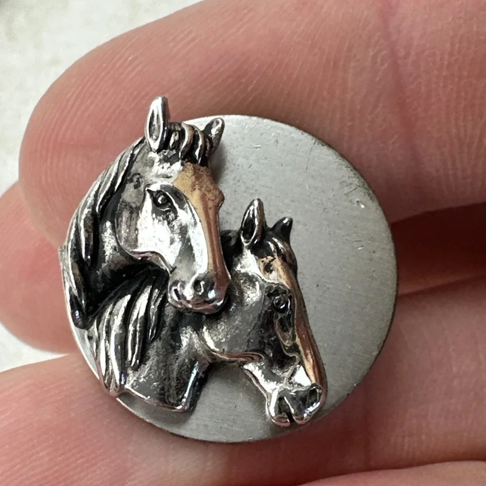 Vintage Horse Head Swank Sterling Cuff Links Western Stamped